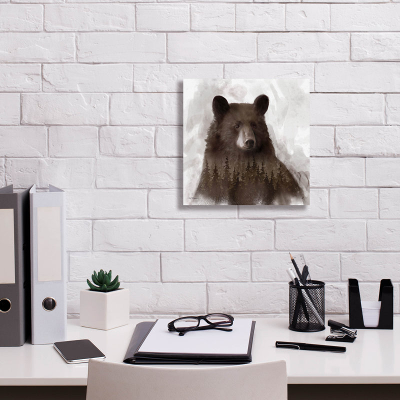 Millwood Pines «Bear Mountain» par Carol Robinson, art mural sur toile, 12 po x 12 po, H 12 po x l 12 po x P 0,75 po