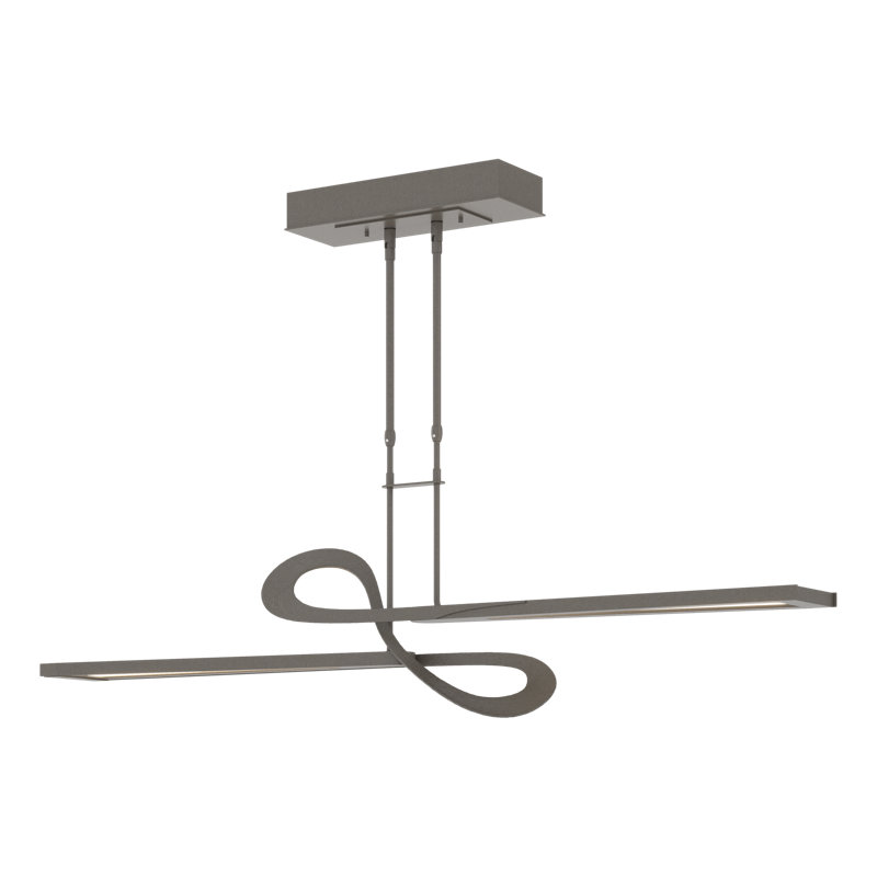 Luminaire suspendu géométrique à DEL pour îlot de cuisine Switchback, Fumée foncée