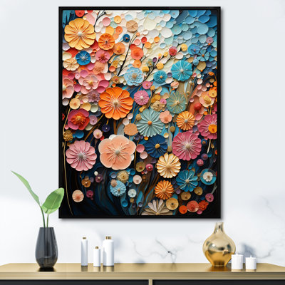 Fleurs du Japon kimono kaléidoscope sur toile
