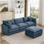 Modular Sectional Sofa, 3-Seater Couch With Movable Ottoman-683274914