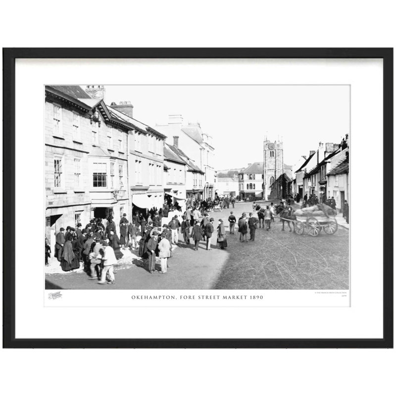 Okehampton, Fore Street Market 1890 by Francis Frith - Single Picture Frame Print, 28cm H x 36cm W x 2.3cm D