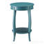 Table d'appoint ronde bleu sarcelle avec tablette inférieure-918231314