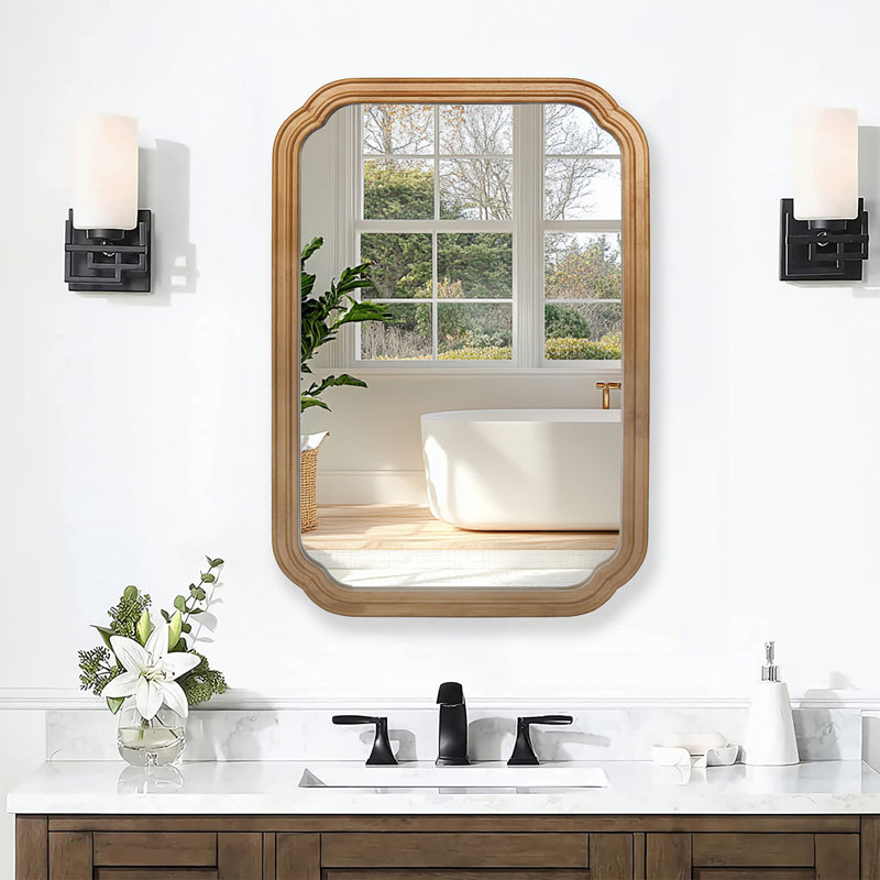 Armoire murale en bois avec miroir