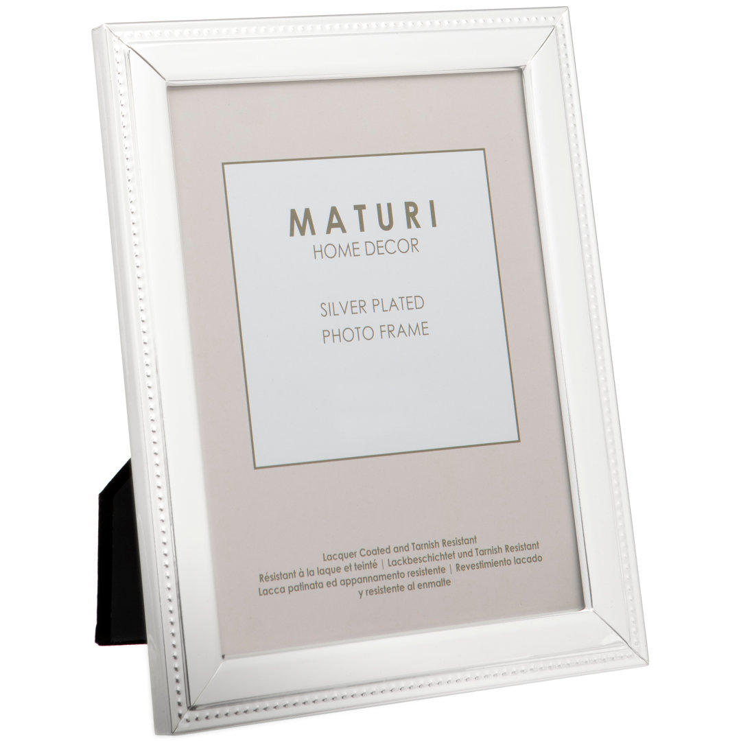 Silver Plated Flat Bead Edge Photo Frame