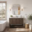 Meuble-lavabo simple autoportant à chevrons de 48 po avec plateau en pierre d'ingénierie Chazden-885361349-993051407