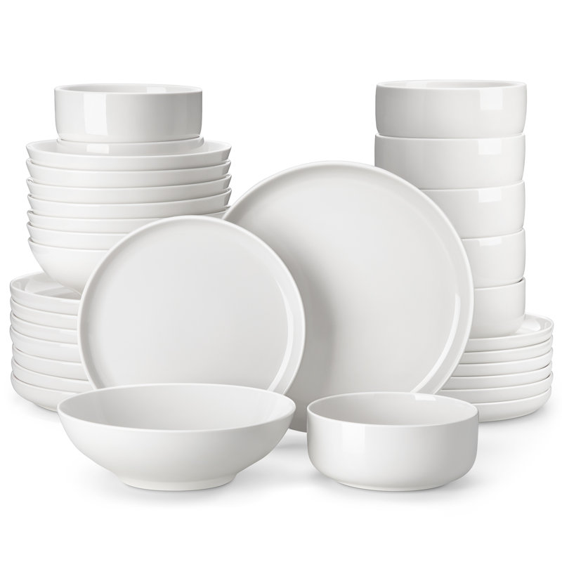32 Piece Porcelain China Dinnerware Set - Service for 8 , White