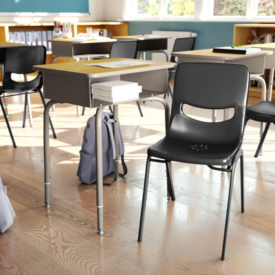 Student Desk With Open Front Metal Book Box And Flex Comfort Chair