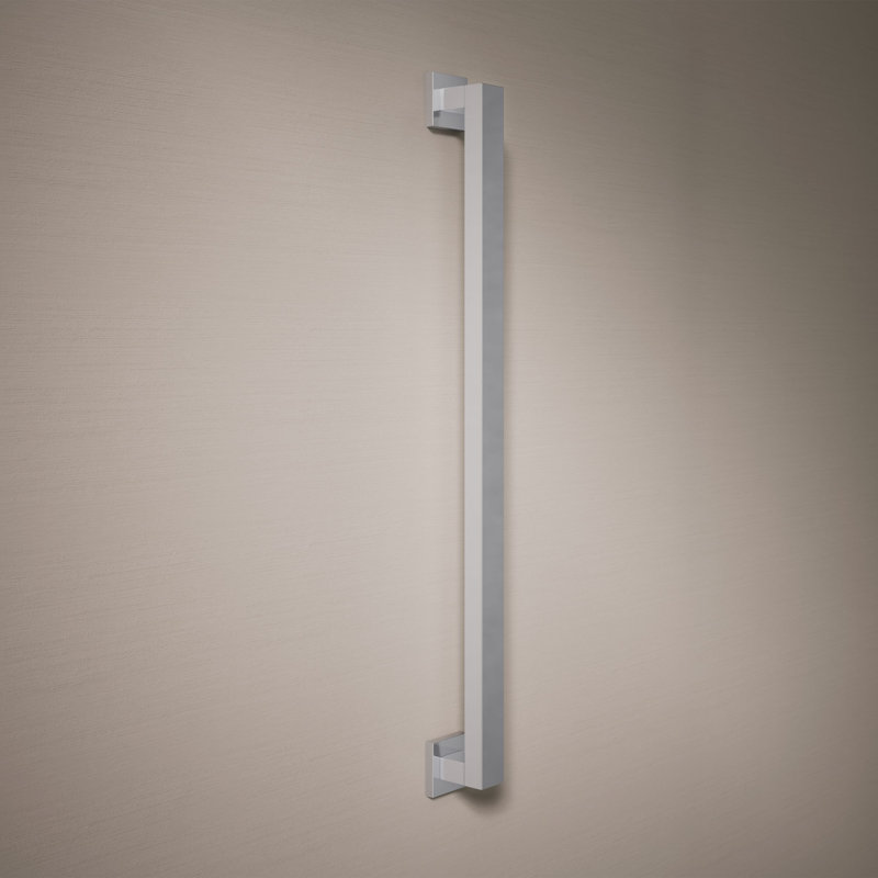 Square Metal Grab Bar for Shower, Bathroom Safety Grab Bar, Tub Rail, 24" W, Polished Chrome
