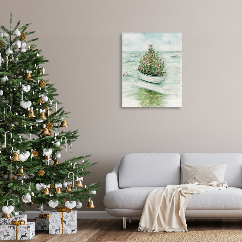 "Beachy Christmas Tree", art mural par Melissa Hyatt, H 40 po x l 30 po
