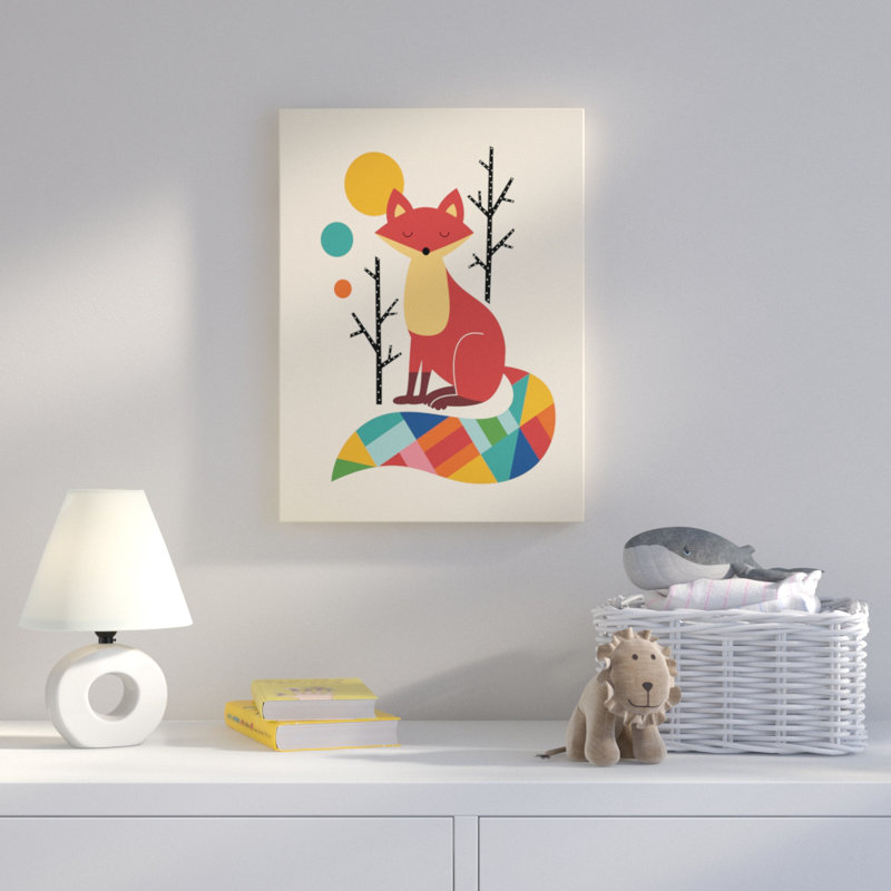 Art sur toile Myersville «Rainbow Fox», H 19 po x l 14 po x P 2 po