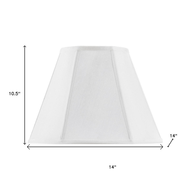 Abat-jour empire blanc en lin passepoilé, 10.50" H x 14.00" W x 14.00" D, Blanc
