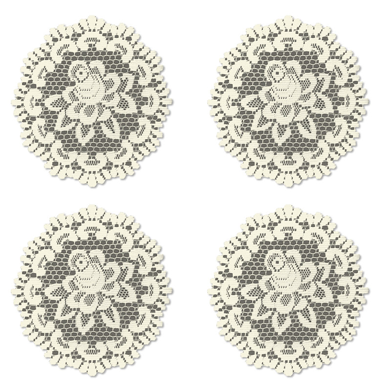 Fausto Polyester Floral Round Doily