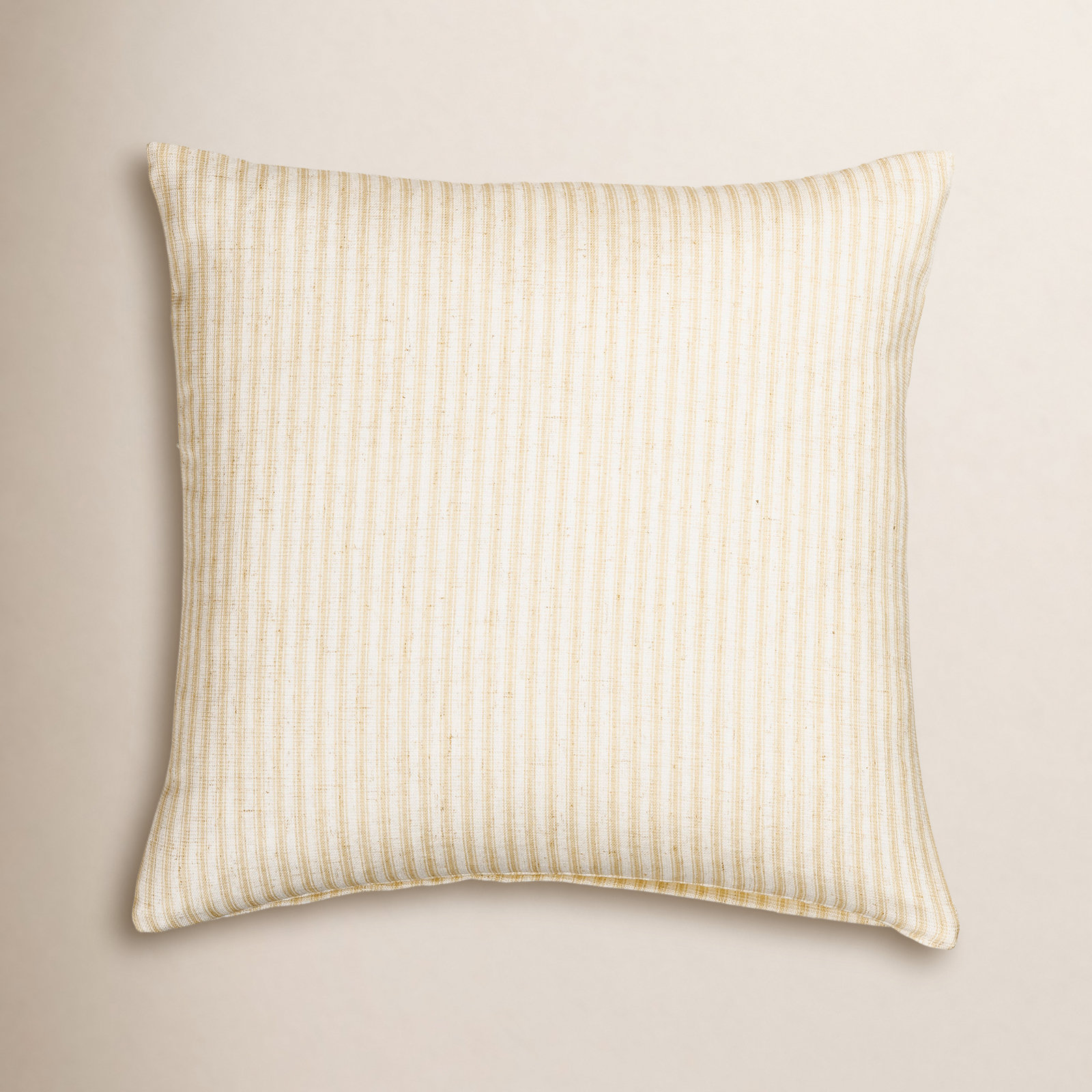 Classic Stripe Butter Accent Throw Pillow, Square 20", Feather