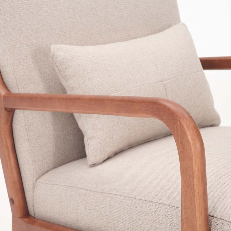 Alisija Upholstered Armchair, Light Beige Linen