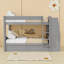 Lit superposé double au-dessus de double avec lit gigogne simple et tablettes de rangement-1955183444