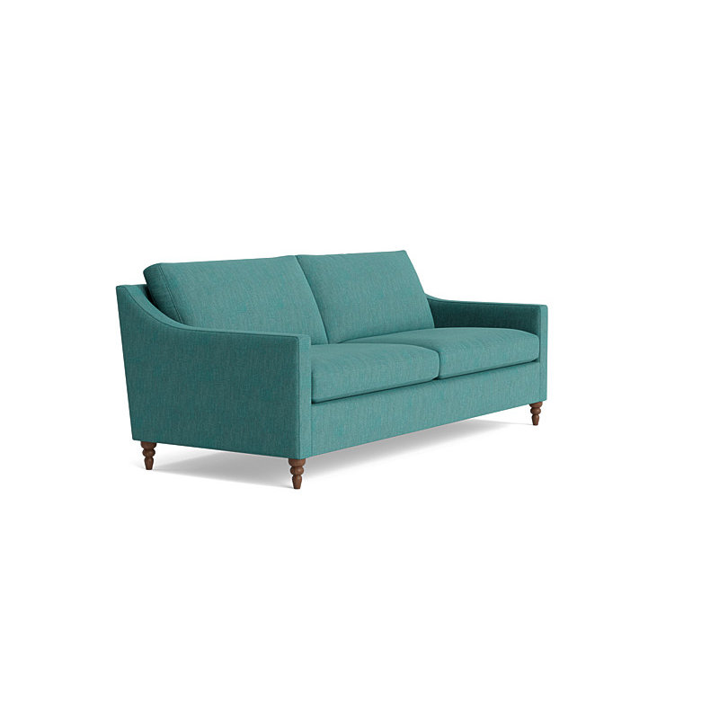 Vera Sofa (85"), Performance Weave - Spruce, Walnut Finish (Turned)