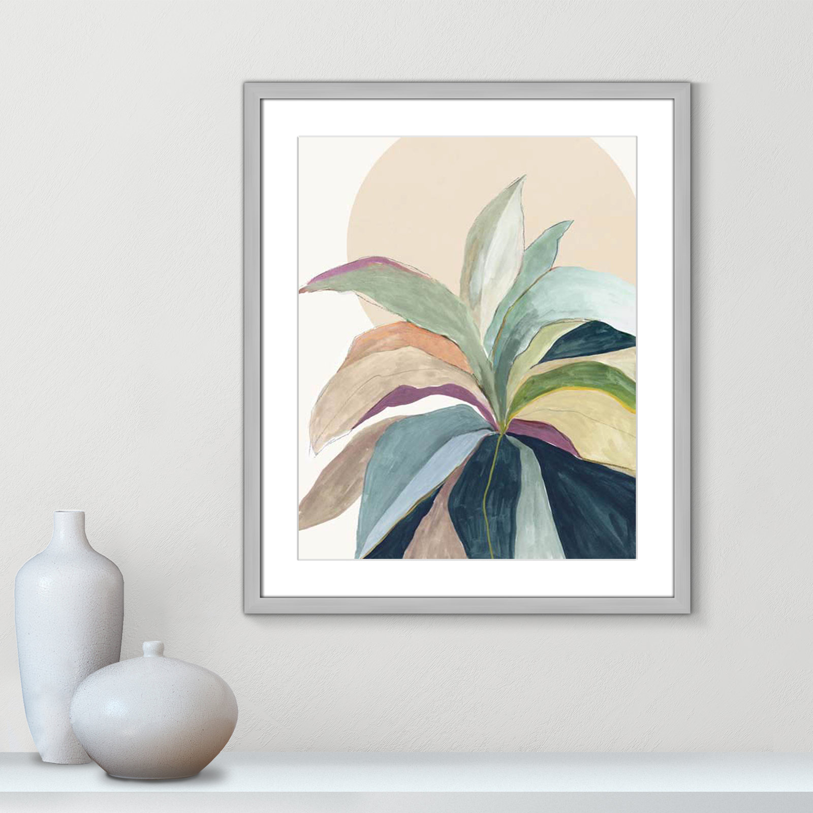 Sherbrooke Sunny Bright Leaves II by Asia Jensen Print, Yes, Silver Single Picture Frame, 25.5" H x 21.5" W x 1.25" D