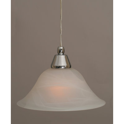 Bryanie Cord Hung Mini Pendant With 10" White Alabaster Glass