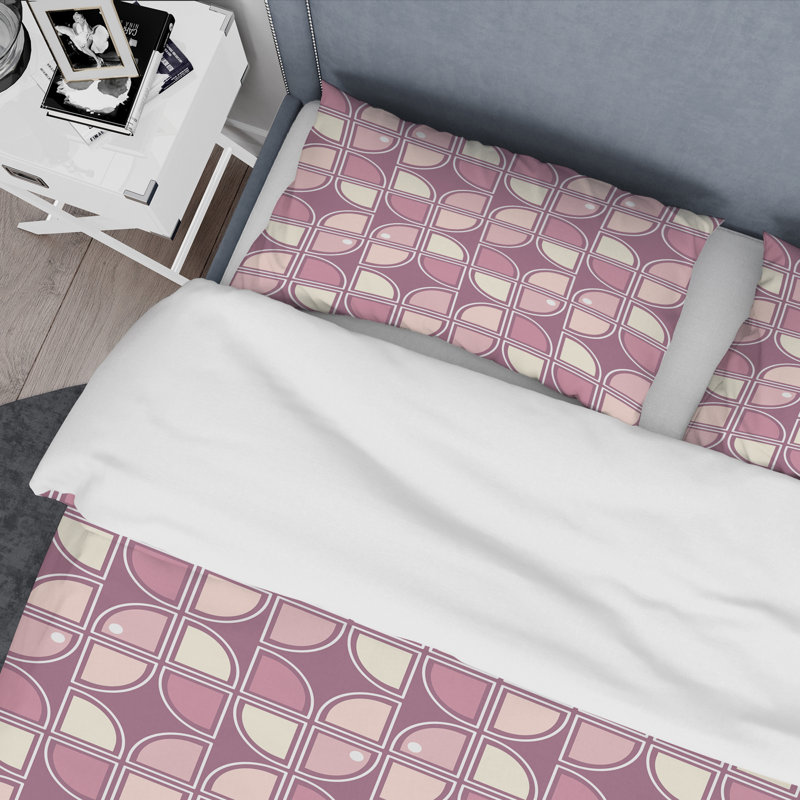 Ensemble de housse de couette rétro mid-century, Housse simple + 1 taie décorative