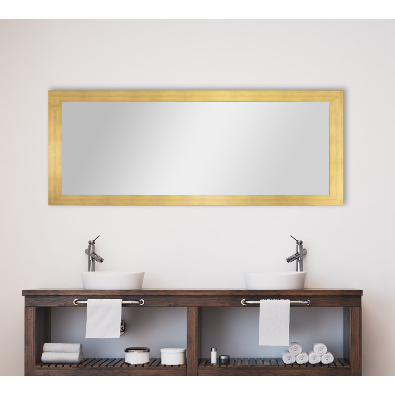Miroir décoratif, 33 po x 76 po, Or mat