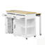 Îlot de cuisine extensible avec table de salle à manger, rangement interne et prises de courant pour les cuisines modernes