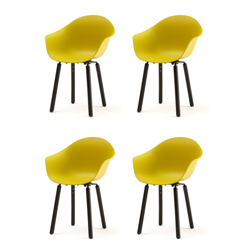 Fauteuil TA (ensemble de 4), Moutarde / Noir