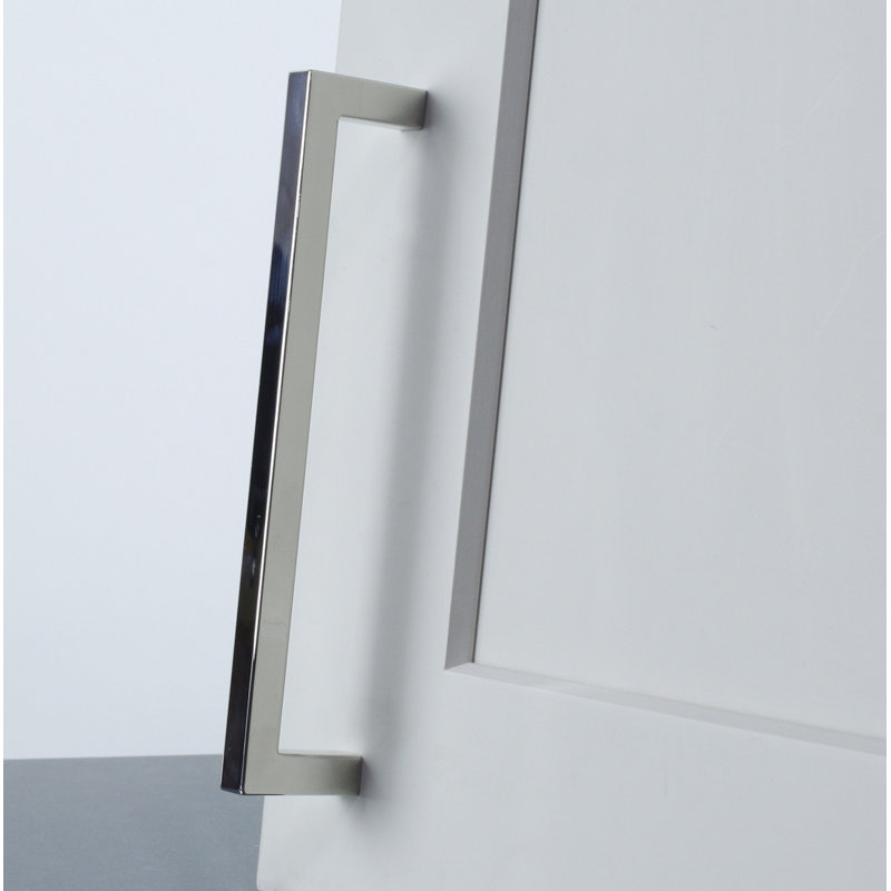 Poignée barre carrée 6 5/16" centré Kai, Nickel poli