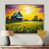 Toile avec cadre flottant or