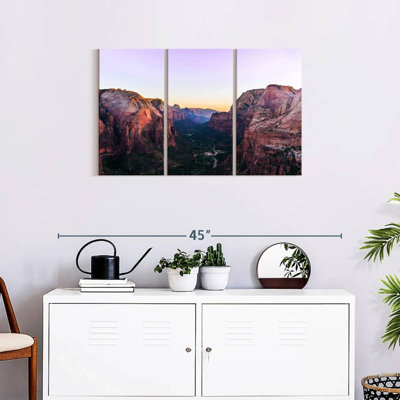 " Amazing Zion National Park Wall Art Multi Piece Canvas Print " 3 Piece Art Set