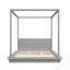 Lit plateforme à baldaquin en bois avec tête de lit, conception intemporelle et fabrication robuste pour les chambres élégantes-130042703-130042700
