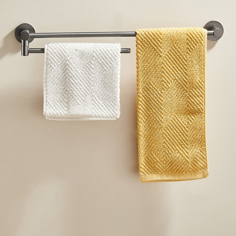 Porte-serviettes pivotant à 360 degrés, organisateur mural en acier inoxydable 304 avec barre simple réglable pour le rangement de la douche, de la cuisine et de la salle de bain