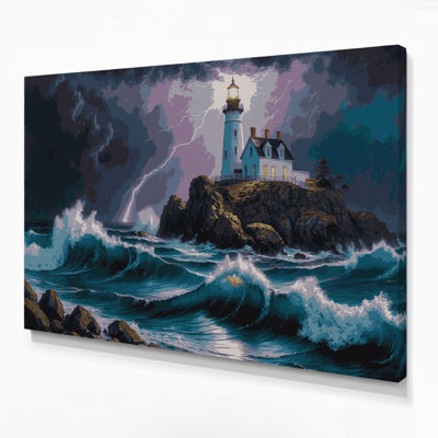 Art mural sur toile, "Phares nautiques" gris