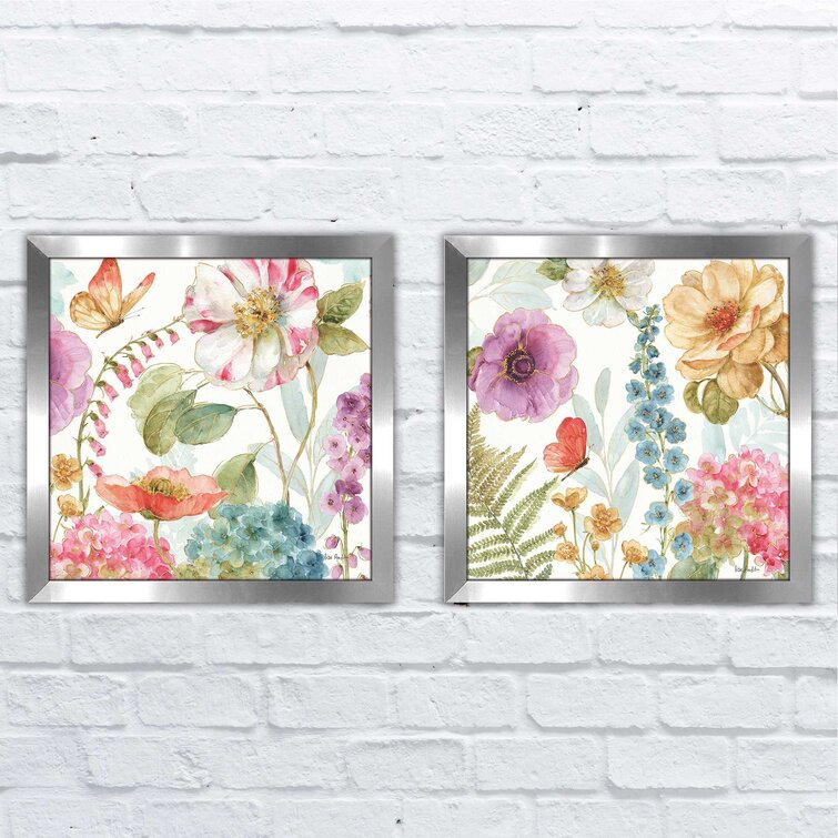 Ophelia & Co. Rainbow Seeds Flowers II Framed On Paper 2 Pieces Set ...