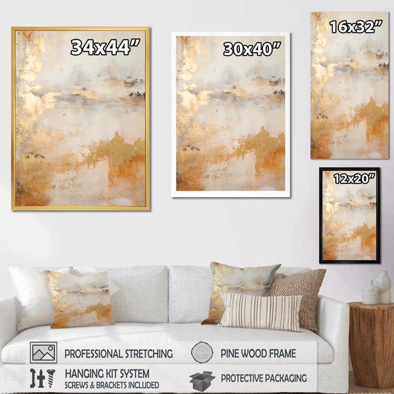 «Gold and White Marble River III», reproduction sur toile, Cadre simple noir, H 32 po x l 24 po x P 1 po