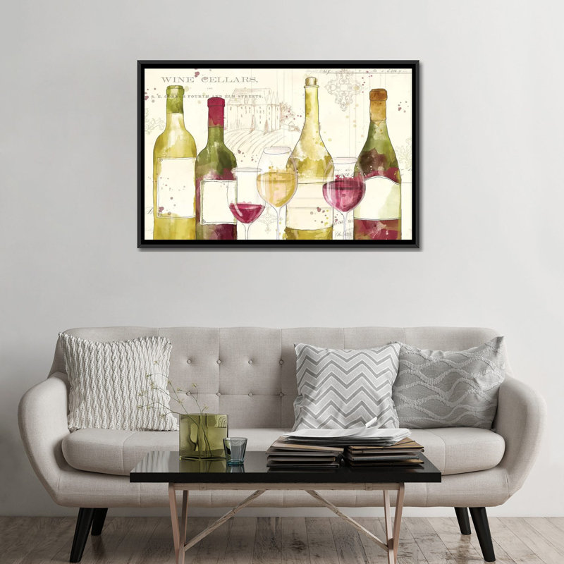 «Chateau Winery I», impression sur toile, H 18 po x l 26 po x P 1,5 po, Toile avec cadre noir, Pas de tapis