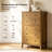 56"H  Retro Style 5 Drawers Solid Wood Dresser-201924481