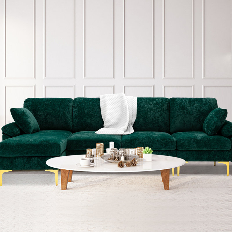 Canapé modulaire 6 pièces Ajon, Mélange de polyester vert
