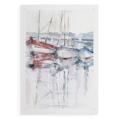 Watercolor Harbor Study II - Impression sur toile seulement - NON-CADRE