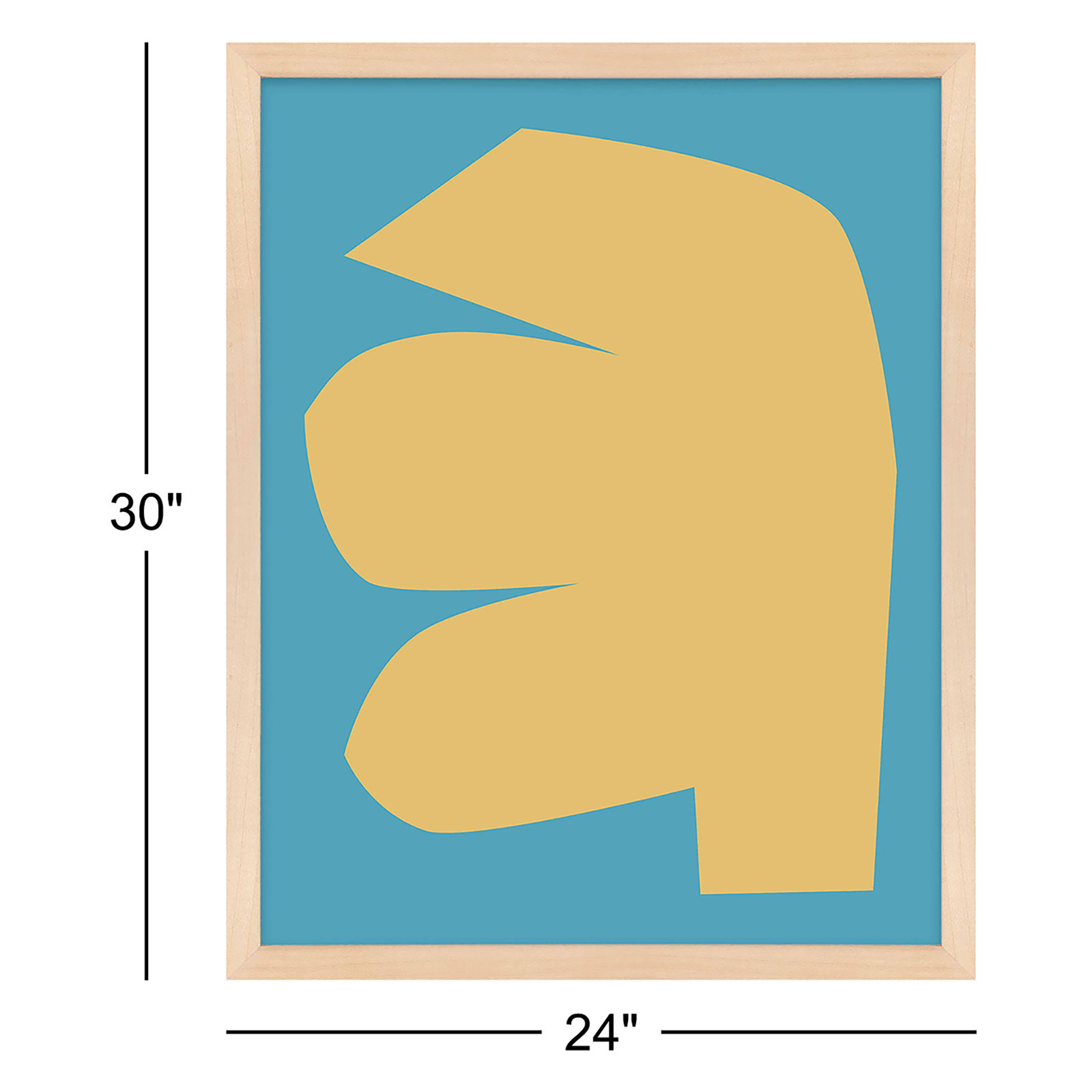 Rashard "Blue Study" 2-Piece Print Set, Yellow Framed, 24" W x 30" H