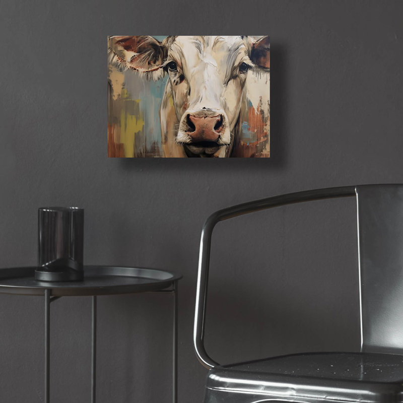 «The Cow No 1» par Andreas Magnusson, art mural en verre acrylique, H 12 po x l 16 po x P 0,13 po