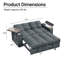 Canapé-lit convertible 3-en-1 65 "Latitude Run®, canapé-lit escamotable avec table d'appoint pivotante à 360 °, port USB, porte-gobelet, accoudoirs de rangement-142874756