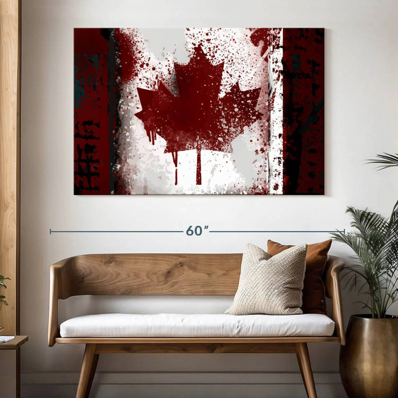 Drapeau du Canada rustique, H 34 po x l 51 po