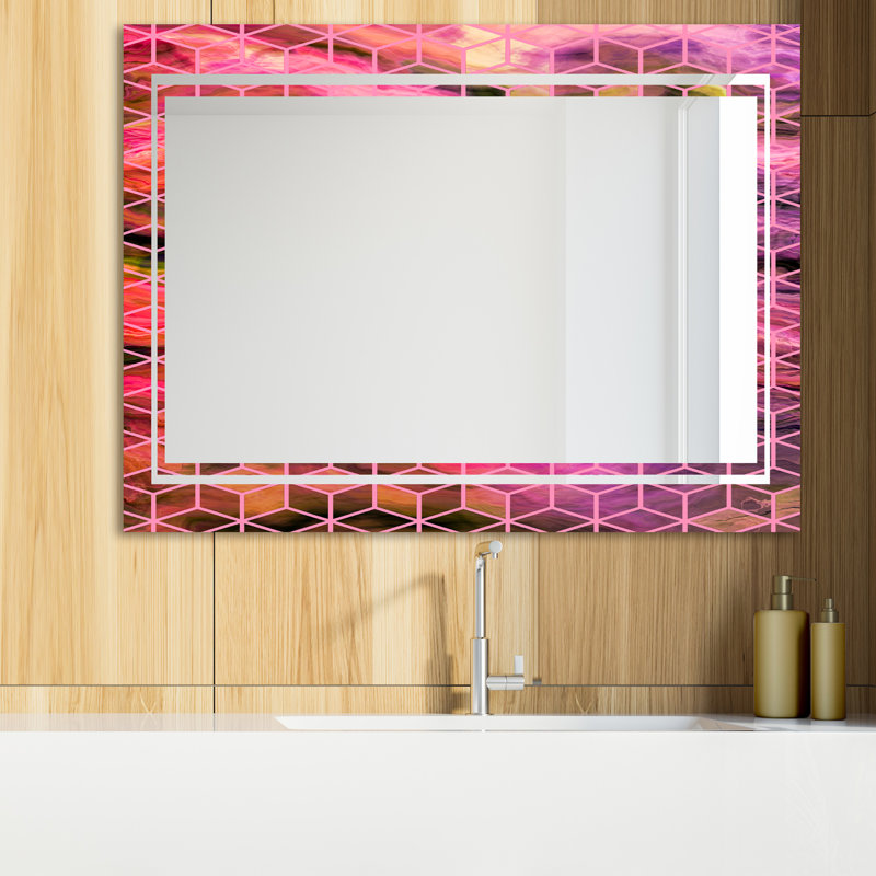 Miroir de salle de bain Glam, H 29,5 po x l 39,4 po, Capitale nid d'abeille 1