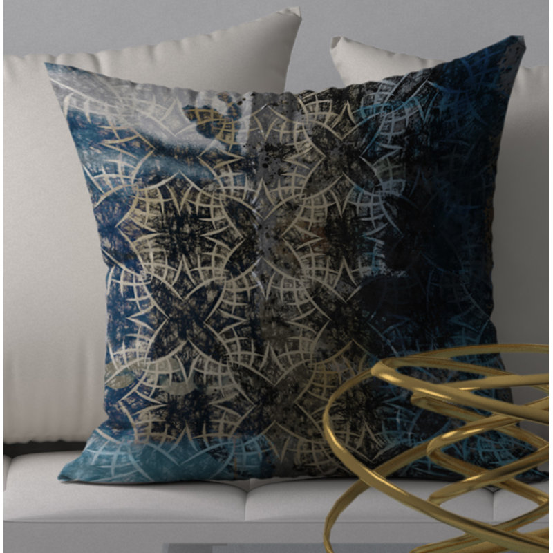Abstract Throw Pillow, 18" H x 18" W