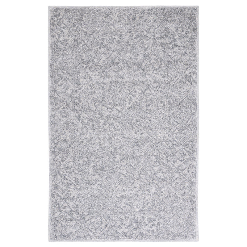 Anairis Hand Tufted Wool/Cotton Abstract Rug in Gray, Rectangle 8' x 10'