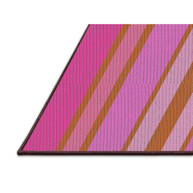 Tapis mauve à rayures Raeford, Rectangle 5 pi x 7 pi