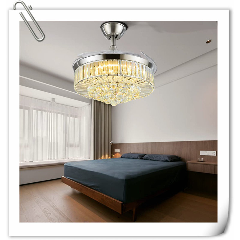 Museau Ceiling Fan with LED Lights, Sliver