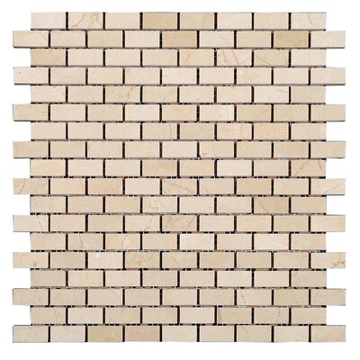Crema Marfil 0.63"" x 1.25"" Marble Brick Joint Mosaic Wall & Floor Tile -  Seven Seas, HL-CRE-MAR-5/8X11/4