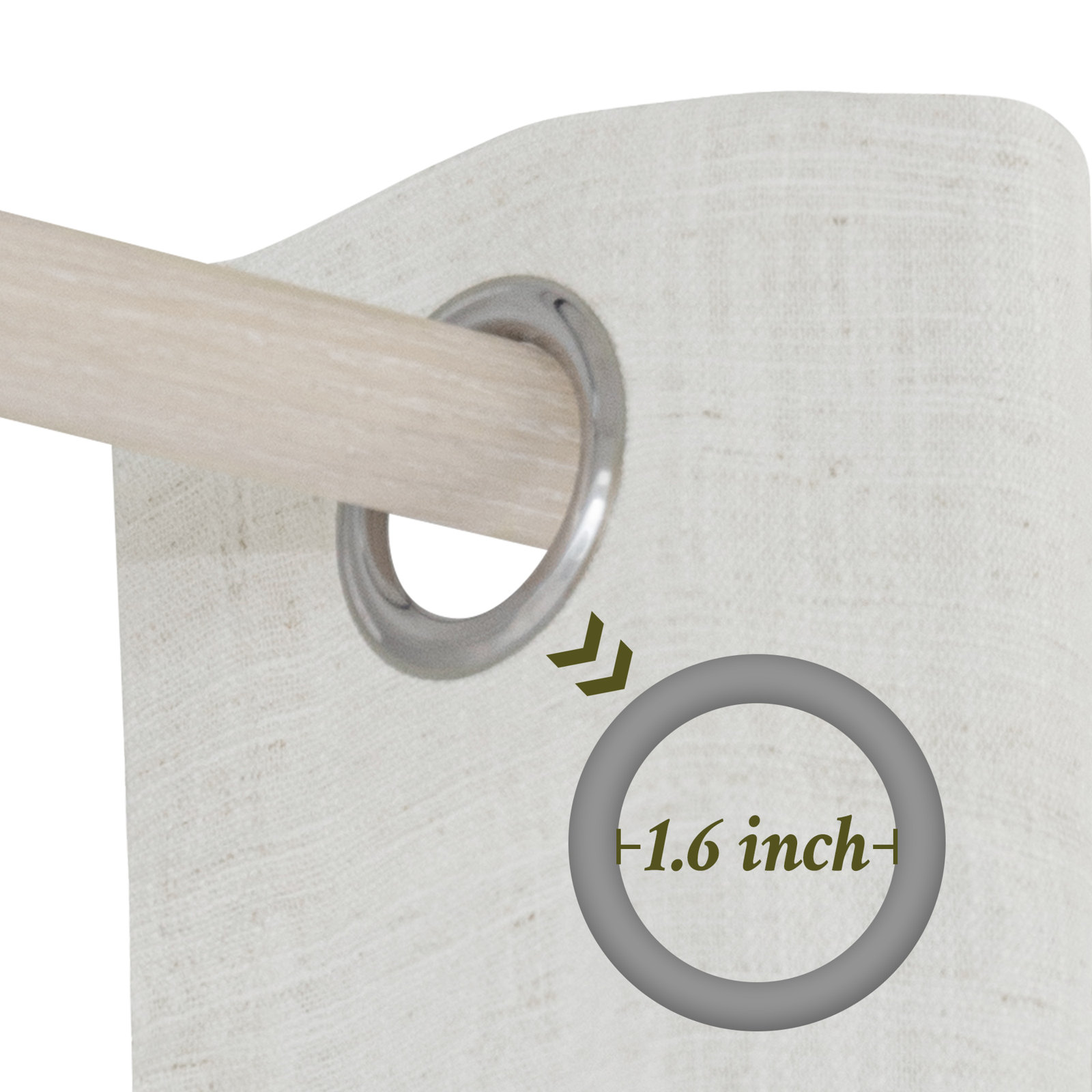 Kambi Linen Blend Semi-Sheer Curtain Panel Pair , Ivory, 52" W x 84" L