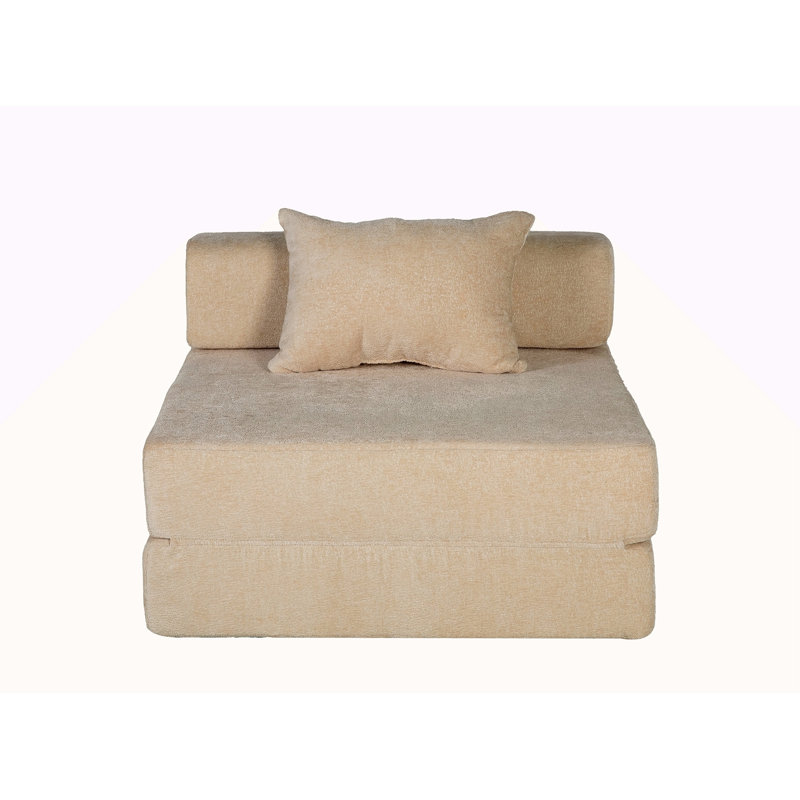 Compression Sofa,Convertible Floor Sofa Bed With Fixed-Shape Frame,Single Seater Boneless Modular Sectional Sofa,No Assembly Required,Chenille Fabric,For Living Room Bedroom